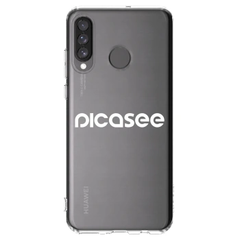 Picasee átlátszó szilikon tok az alábbi mobiltelefonokra Huawei P30 Lite - Picasee - new logo - white