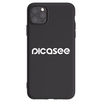 Picasee fekete szilikon tok az alábbi mobiltelefonokra Apple iPhone 11 Pro Max - Picasee - new logo - white