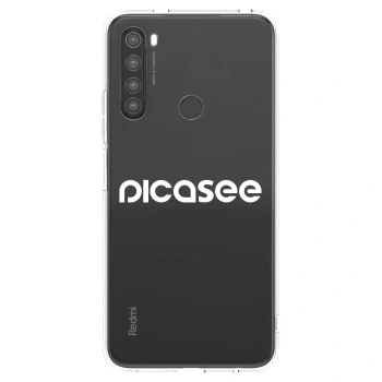 Picasee átlátszó szilikon tok az alábbi mobiltelefonokra Xiaomi Redmi Note 8 - Picasee - new logo - white