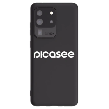 Picasee fekete szilikon tok az alábbi mobiltelefonokra Samsung Galaxy S20 Ultra 5G G988F - Picasee - new logo - white