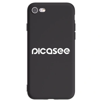 Picasee fekete szilikon tok az alábbi mobiltelefonokra Apple iPhone SE 2020 - Picasee - new logo - white