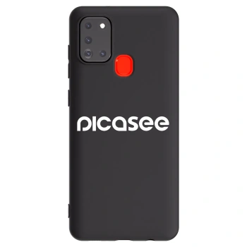 Picasee fekete szilikon tok az alábbi mobiltelefonokra Samsung Galaxy A21s - Picasee - new logo - white
