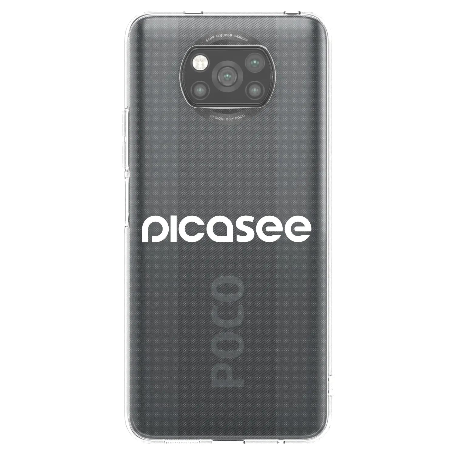 Picasee fekete szilikon tok az alábbi mobiltelefonokra Xiaomi Poco X3 - Picasee - new logo - white