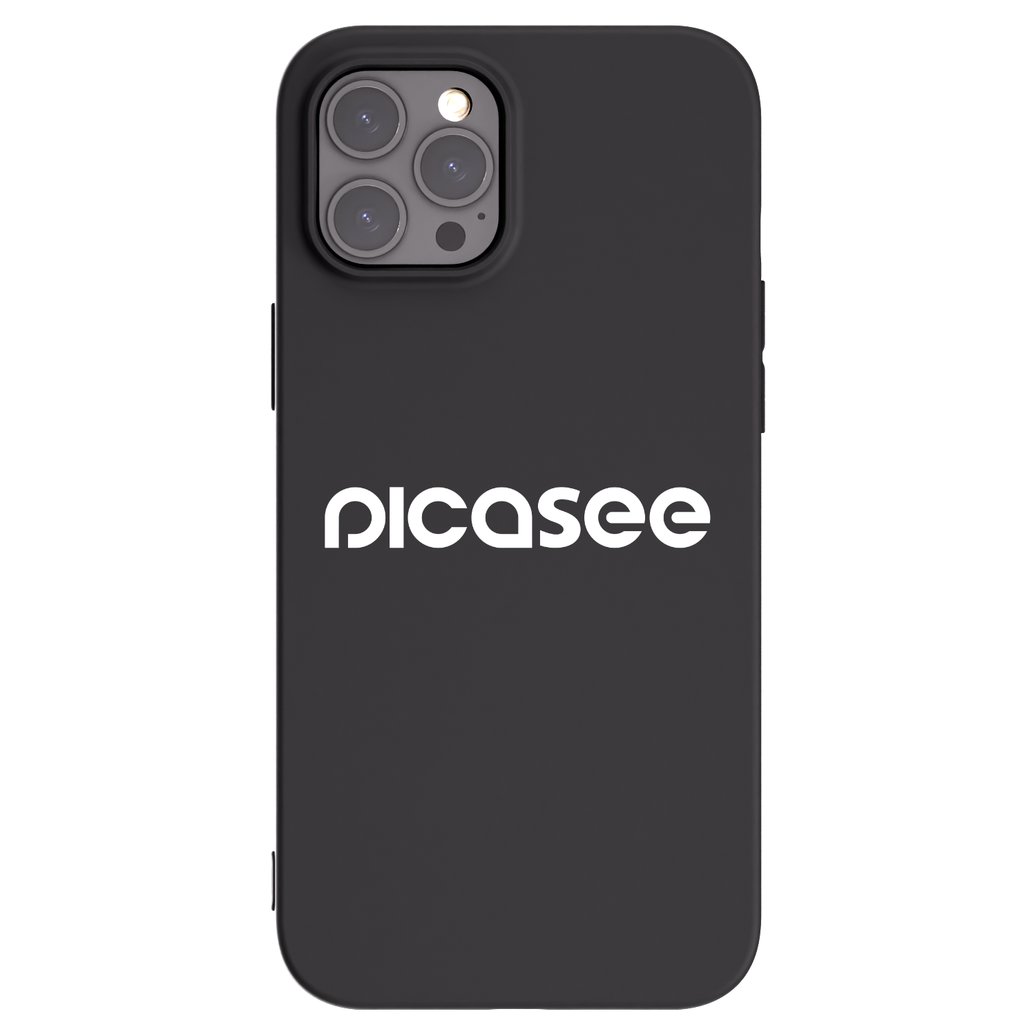Picasee fekete szilikon tok az alábbi mobiltelefonokra Apple iPhone 12 Pro Max - Picasee - new logo - white