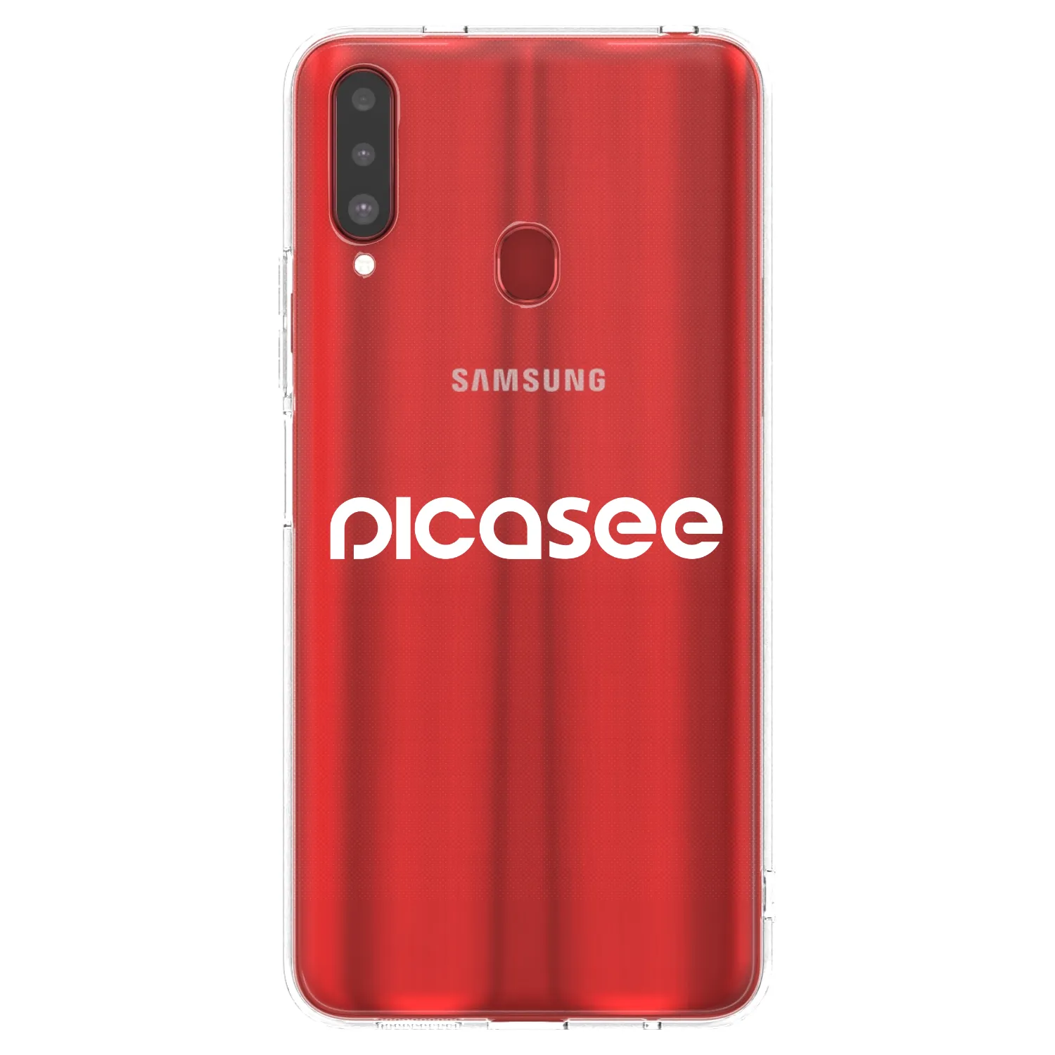 Picasee átlátszó szilikon tok az alábbi mobiltelefonokra Samsung Galaxy A20s - Picasee - new logo - white