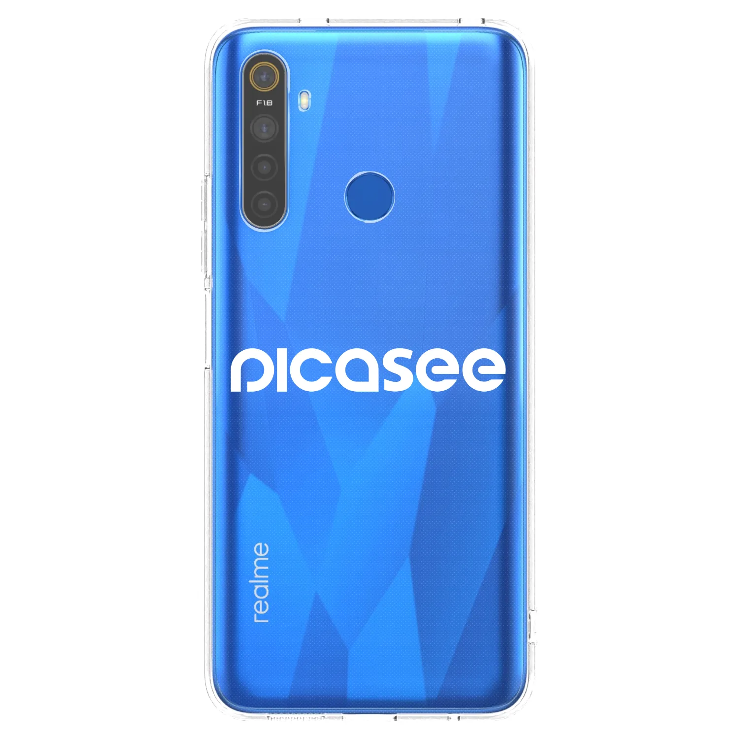 Picasee átlátszó szilikon tok az alábbi mobiltelefonokra Realme 5 - Picasee - new logo - white