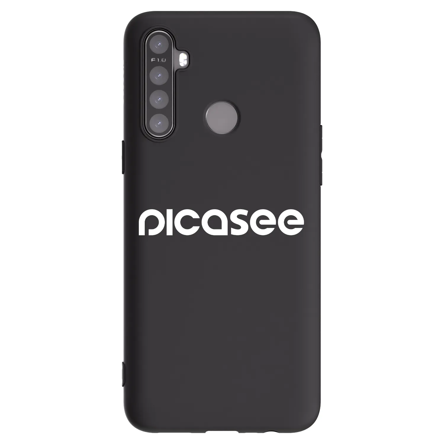 Picasee fekete szilikon tok az alábbi mobiltelefonokra Realme 5 - Picasee - new logo - white