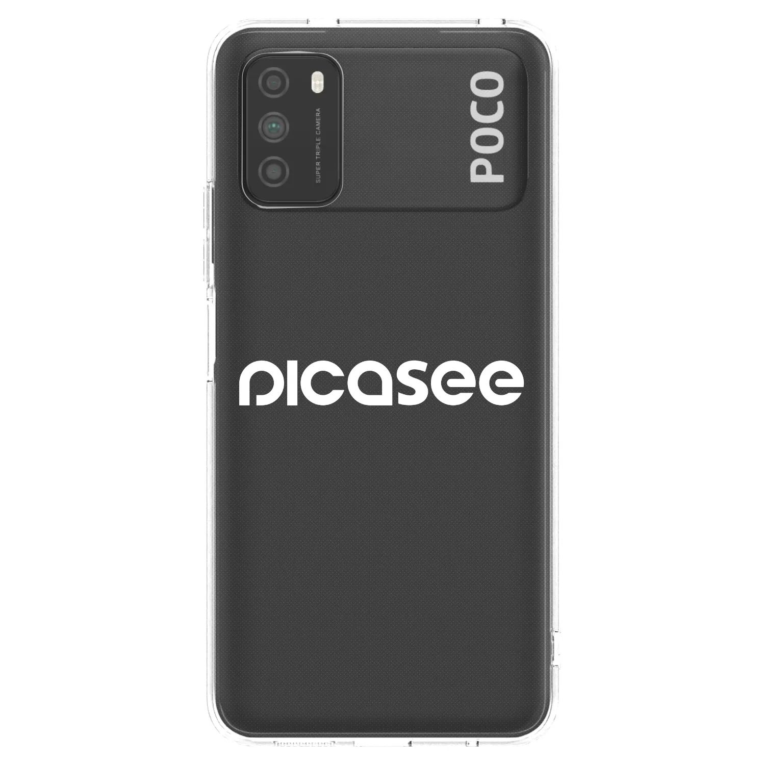 Picasee átlátszó szilikon tok az alábbi mobiltelefonokra Xiaomi Poco M3 - Picasee - new logo - white