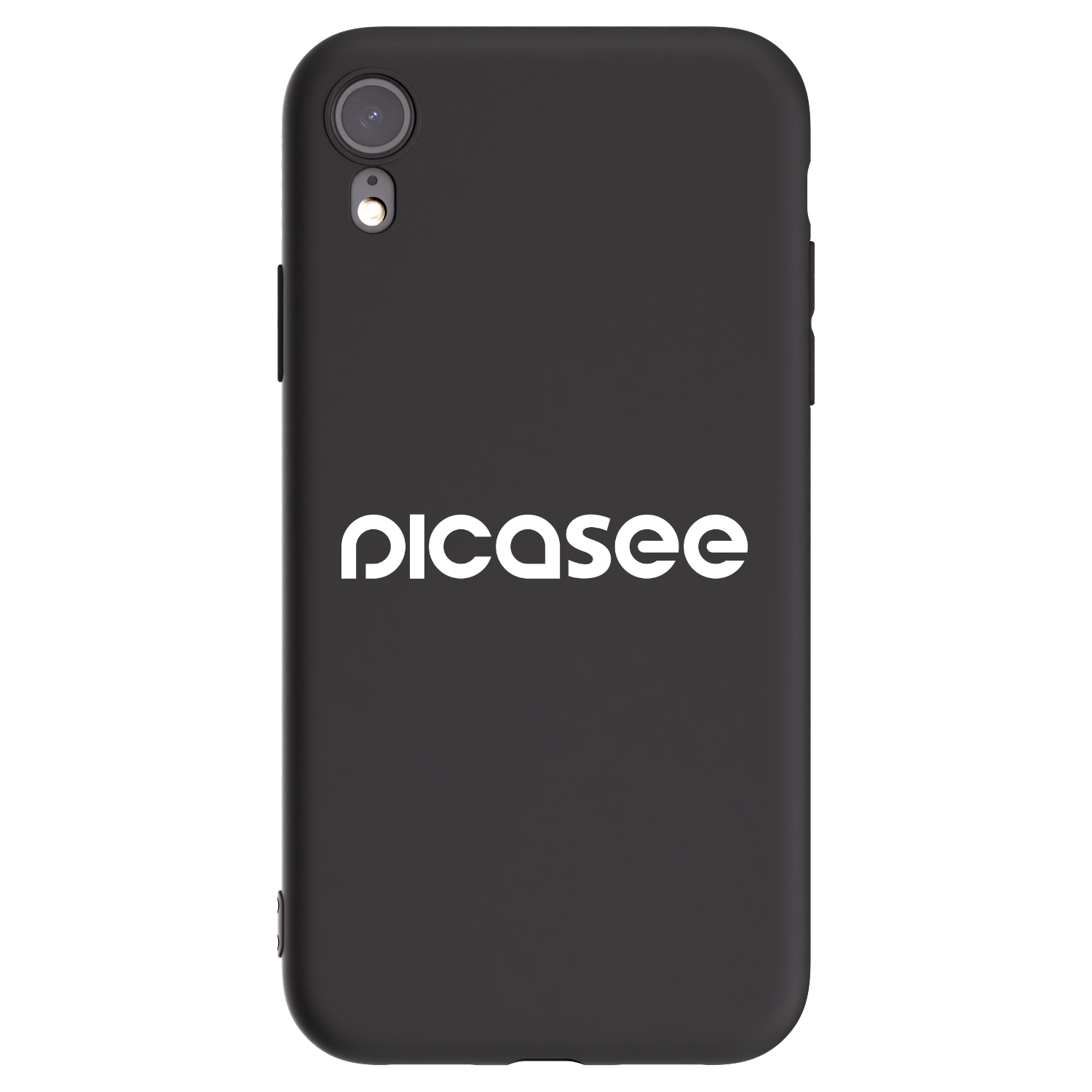 Picasee fekete szilikon tok az alábbi mobiltelefonokra Apple iPhone XR - Picasee - new logo - white