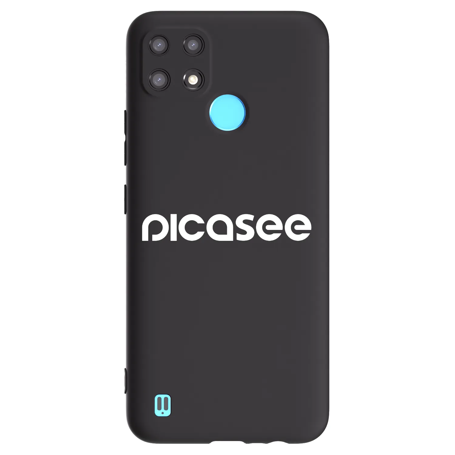 Picasee fekete szilikon tok az alábbi mobiltelefonokra Realme C21 - Picasee - new logo - white