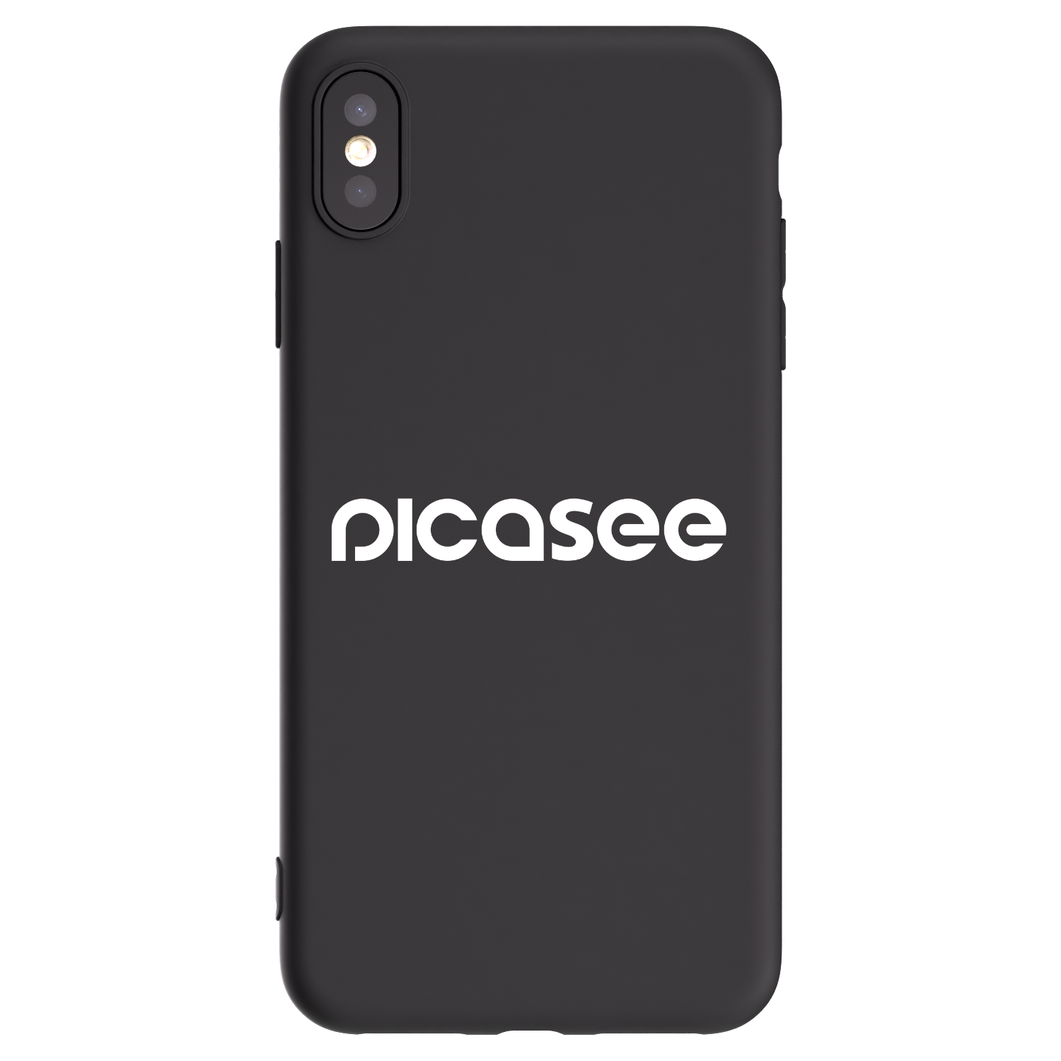 Picasee fekete szilikon tok az alábbi mobiltelefonokra Apple iPhone XS Max - Picasee - new logo - white