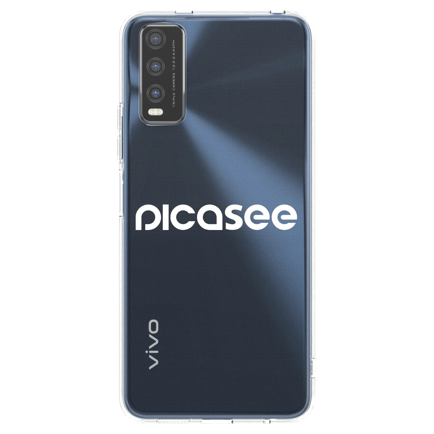 Picasee átlátszó szilikon tok az alábbi mobiltelefonokra Vivo Y20s - Picasee - new logo - white