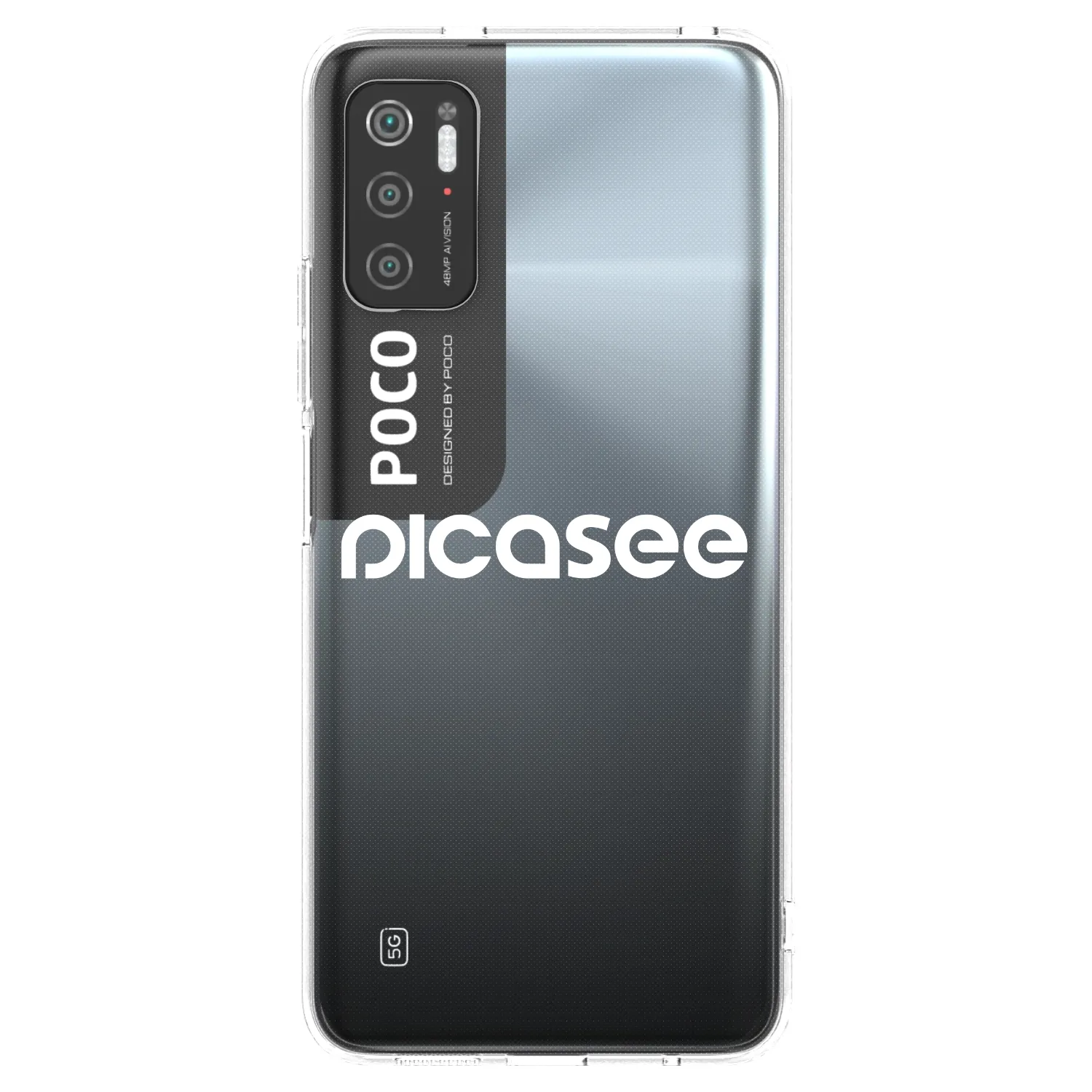 Picasee átlátszó szilikon tok az alábbi mobiltelefonokra Xiaomi Poco M3 Pro 5G - Picasee - new logo - white