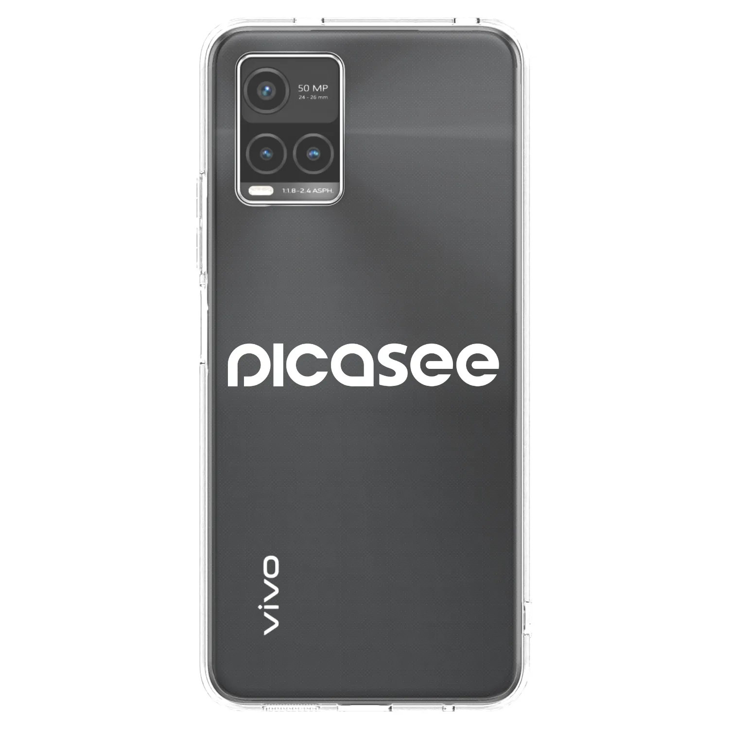 Picasee átlátszó szilikon tok az alábbi mobiltelefonokra Vivo Y33s - Picasee - new logo - white