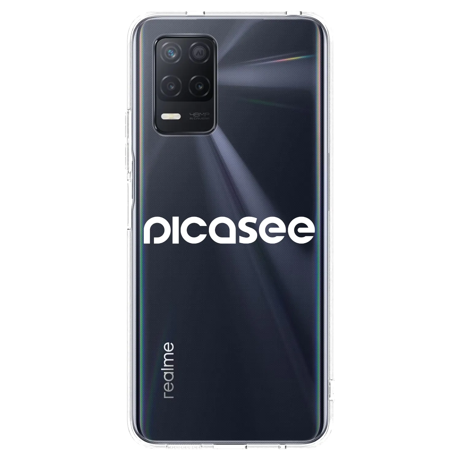 Picasee átlátszó szilikon tok az alábbi mobiltelefonokra Realme 8 5G - Picasee - new logo - white