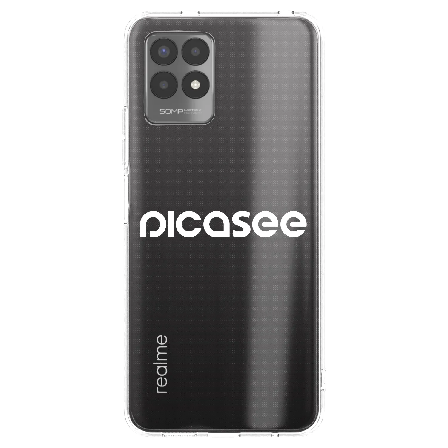 Picasee átlátszó szilikon tok az alábbi mobiltelefonokra Realme 8i - Picasee - new logo - white