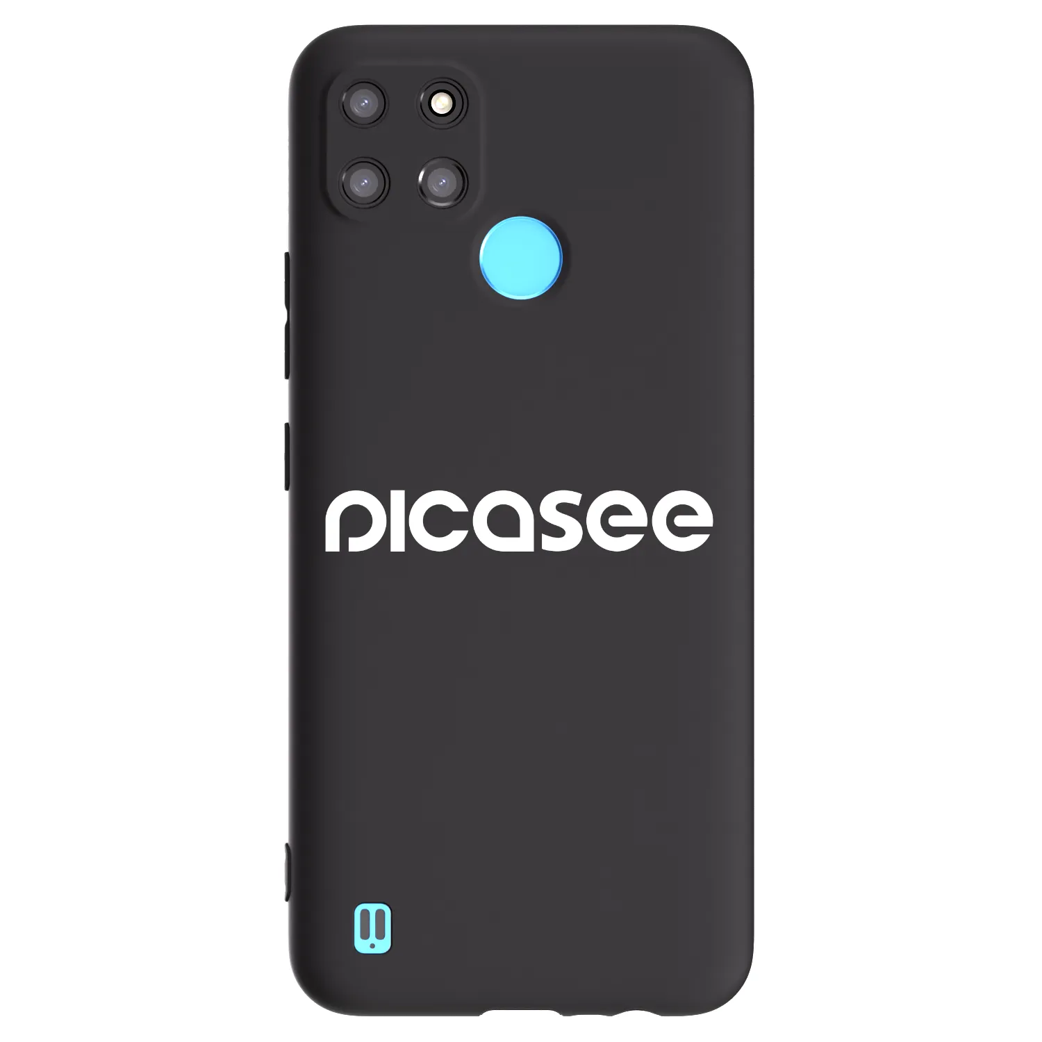 Picasee fekete szilikon tok az alábbi mobiltelefonokra Realme C21Y - Picasee - new logo - white