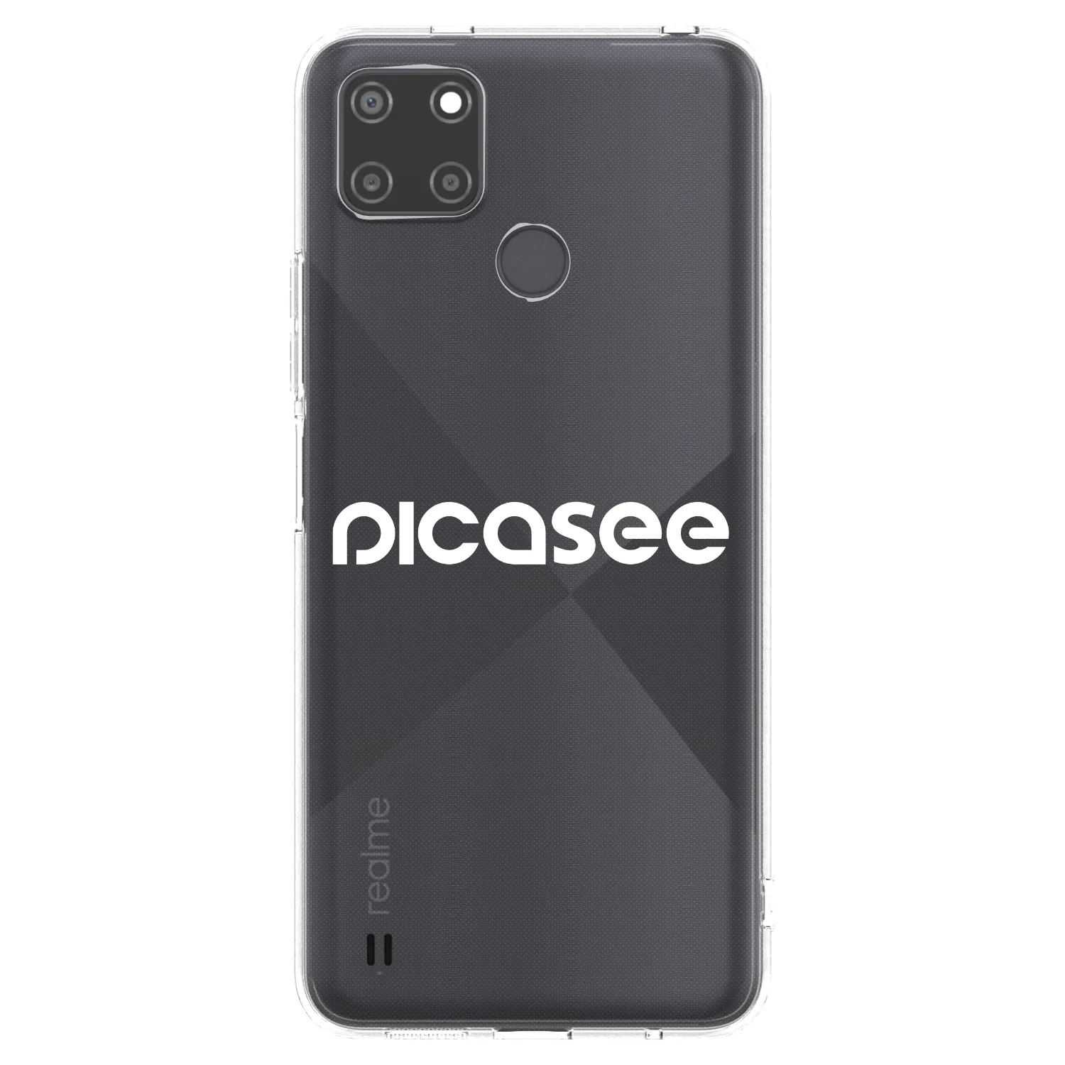 Picasee átlátszó szilikon tok az alábbi mobiltelefonokra Realme C21Y - Picasee - new logo - white