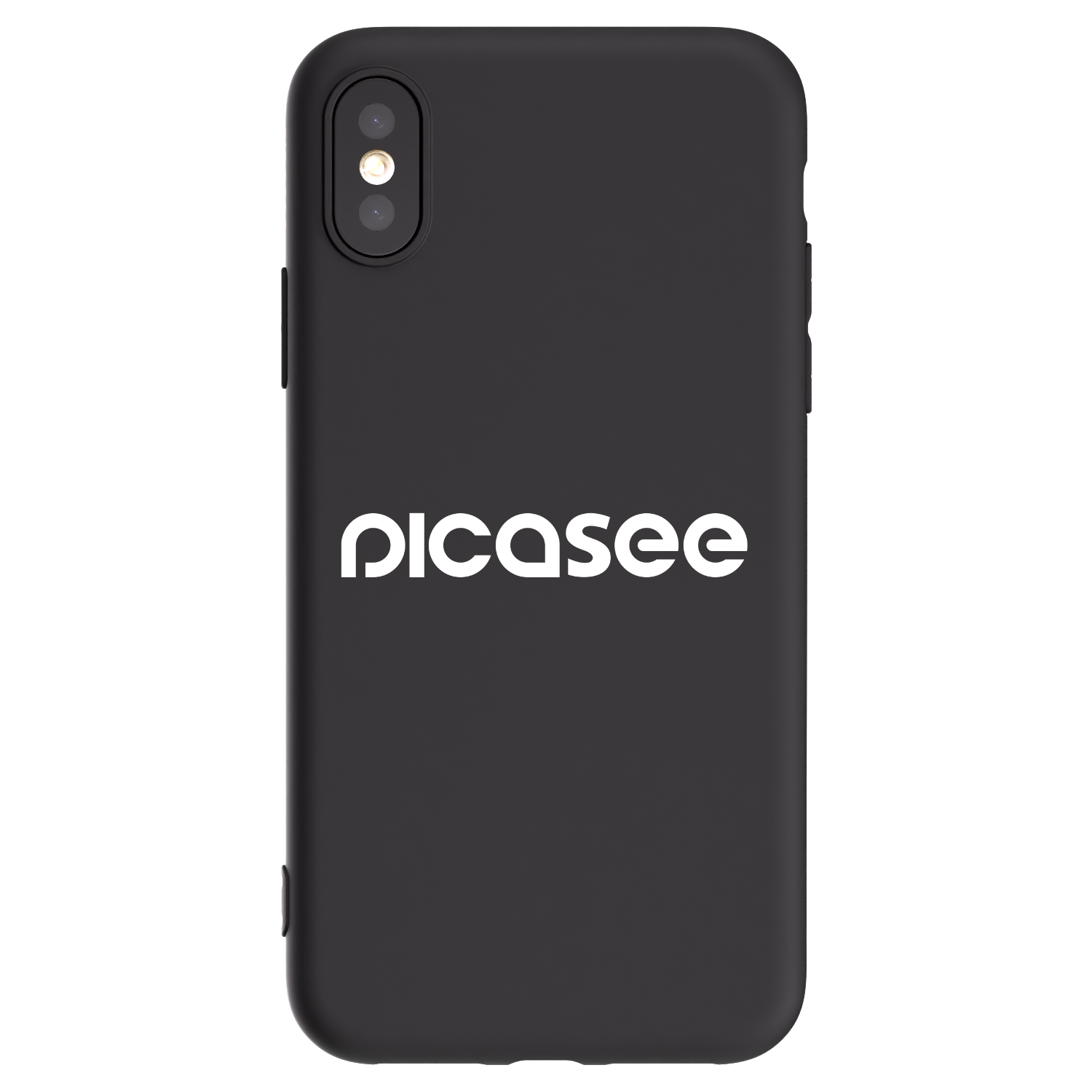 Picasee fekete szilikon tok az alábbi mobiltelefonokra Apple iPhone X/XS - Picasee - new logo - white
