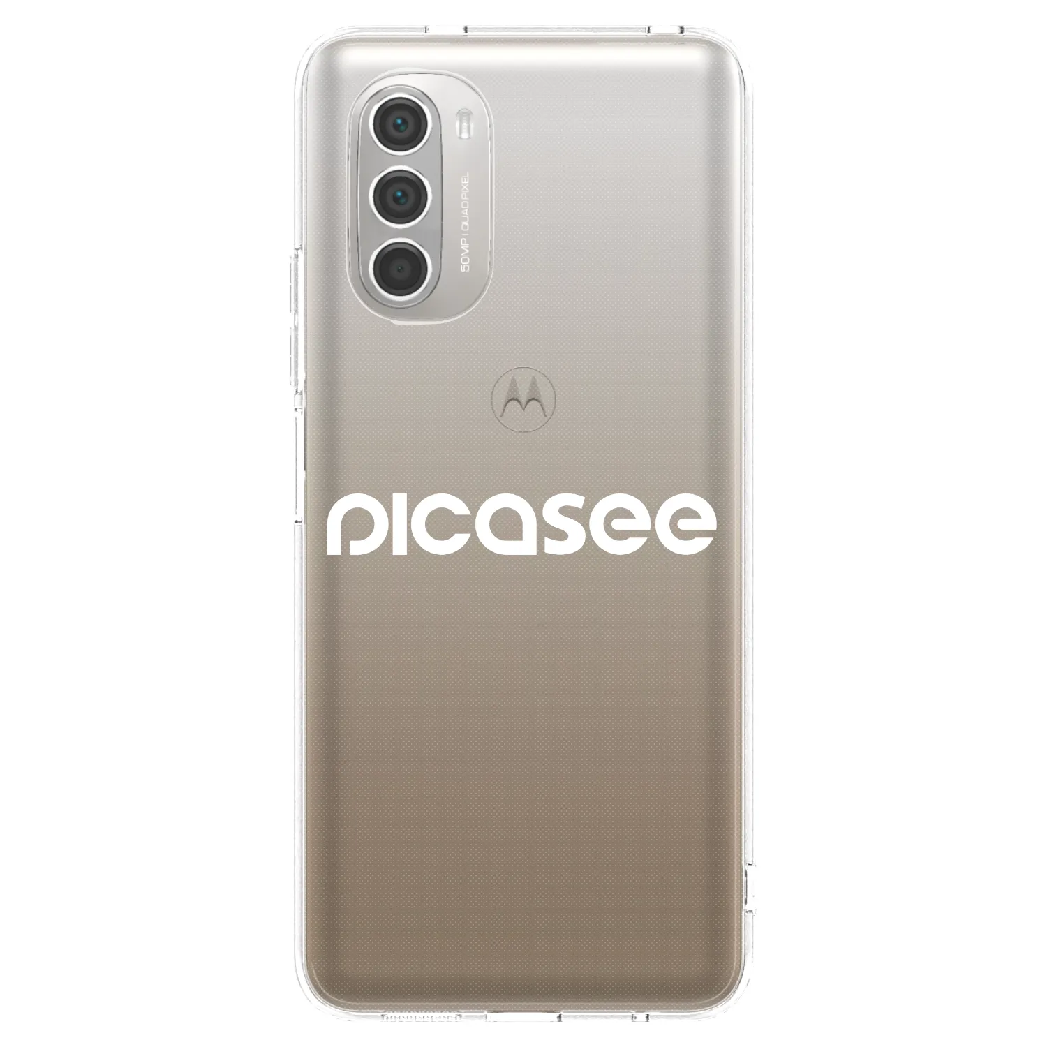 Picasee átlátszó szilikon tok az alábbi mobiltelefonokra Motorola Moto G51 - Picasee - new logo - white