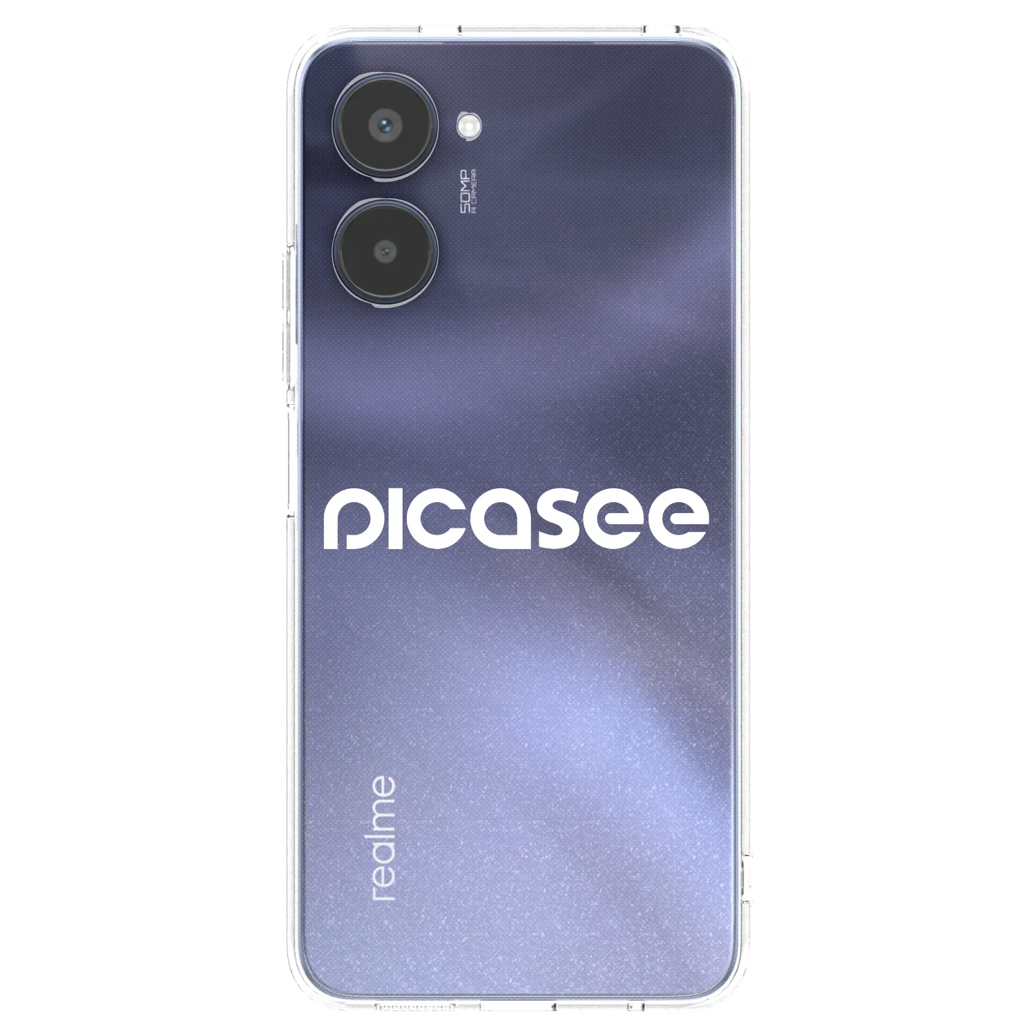 Picasee átlátszó szilikon tok az alábbi mobiltelefonokra Realme 10 4G - Picasee - new logo - white