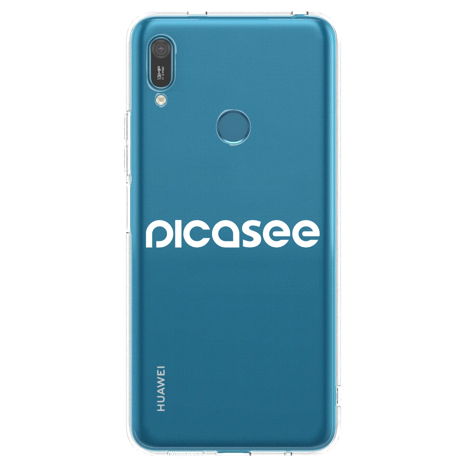Picasee átlátszó szilikon tok az alábbi mobiltelefonokra Huawei Y7 2019 - Picasee - new logo - white