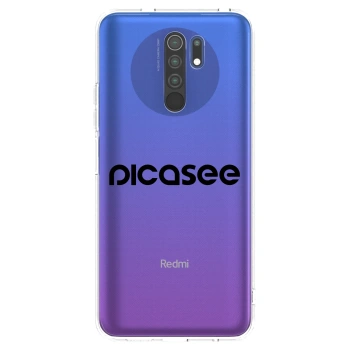 Picasee átlátszó szilikon tok az alábbi mobiltelefonokra Xiaomi Redmi 9 - Picasee - new logo - black