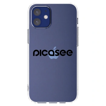 Picasee átlátszó szilikon tok az alábbi mobiltelefonokra Apple iPhone 12 mini - Picasee - new logo - black