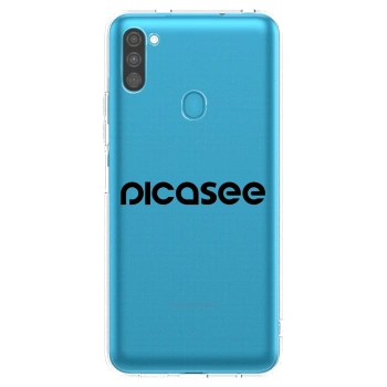 Picasee átlátszó szilikon tok az alábbi mobiltelefonokra Samsung Galaxy M11 - Picasee - new logo - black