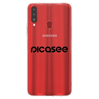 Picasee átlátszó szilikon tok az alábbi mobiltelefonokra Samsung Galaxy A20s - Picasee - new logo - black