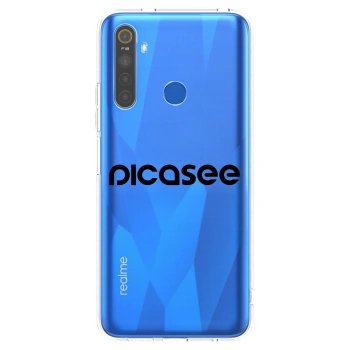 Picasee átlátszó szilikon tok az alábbi mobiltelefonokra Realme 5 - Picasee - new logo - black