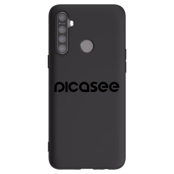 Picasee fekete szilikon tok az alábbi mobiltelefonokra Realme 5 - Picasee - new logo - black