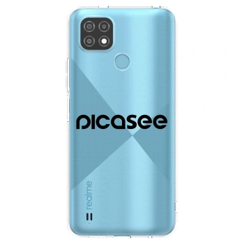 Picasee átlátszó szilikon tok az alábbi mobiltelefonokra Realme C21 - Picasee - new logo - black