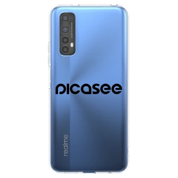 Picasee átlátszó szilikon tok az alábbi mobiltelefonokra Realme 7 - Picasee - new logo - black