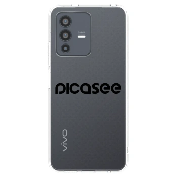 Picasee átlátszó szilikon tok az alábbi mobiltelefonokra Vivo V23 5G - Picasee - new logo - black