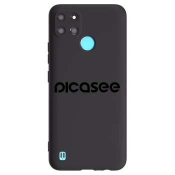 Picasee fekete szilikon tok az alábbi mobiltelefonokra Realme C21Y - Picasee - new logo - black