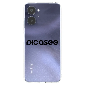 Picasee átlátszó szilikon tok az alábbi mobiltelefonokra Realme 10 4G - Picasee - new logo - black