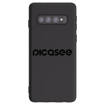 Picasee fekete szilikon tok az alábbi mobiltelefonokra Samsung Galaxy S10 G973 - Picasee - new logo - black