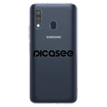 Picasee átlátszó szilikon tok az alábbi mobiltelefonokra Samsung Galaxy A40 A405F - Picasee - new logo - black