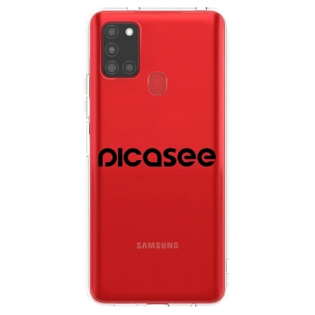 Picasee átlátszó szilikon tok az alábbi mobiltelefonokra Samsung Galaxy A21s - Picasee - new logo - black