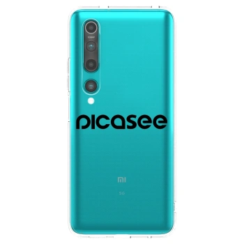Picasee átlátszó szilikon tok az alábbi mobiltelefonokra Xiaomi Mi 10 - Picasee - new logo - black