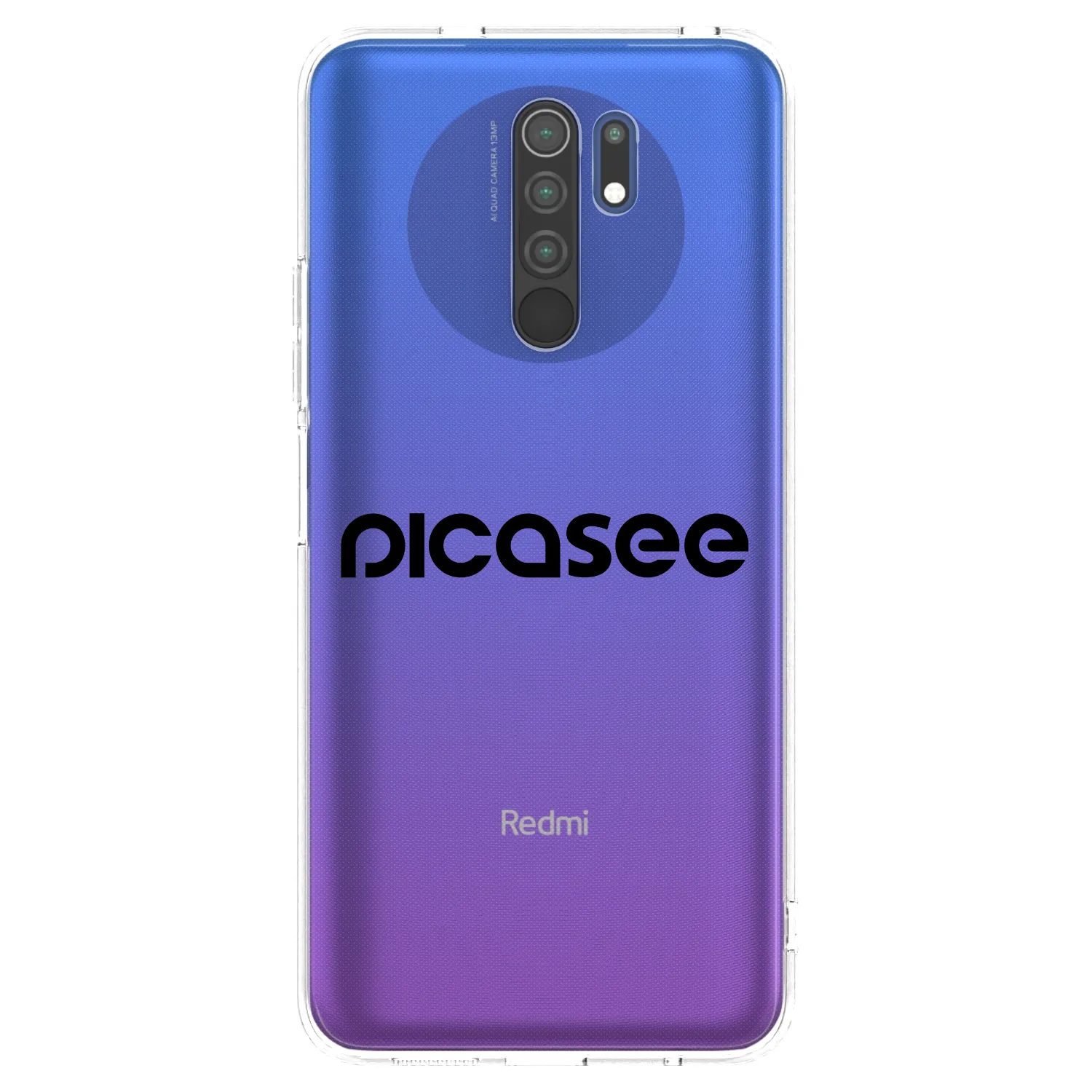Picasee átlátszó szilikon tok az alábbi mobiltelefonokra Xiaomi Redmi 9 - Picasee - new logo - black