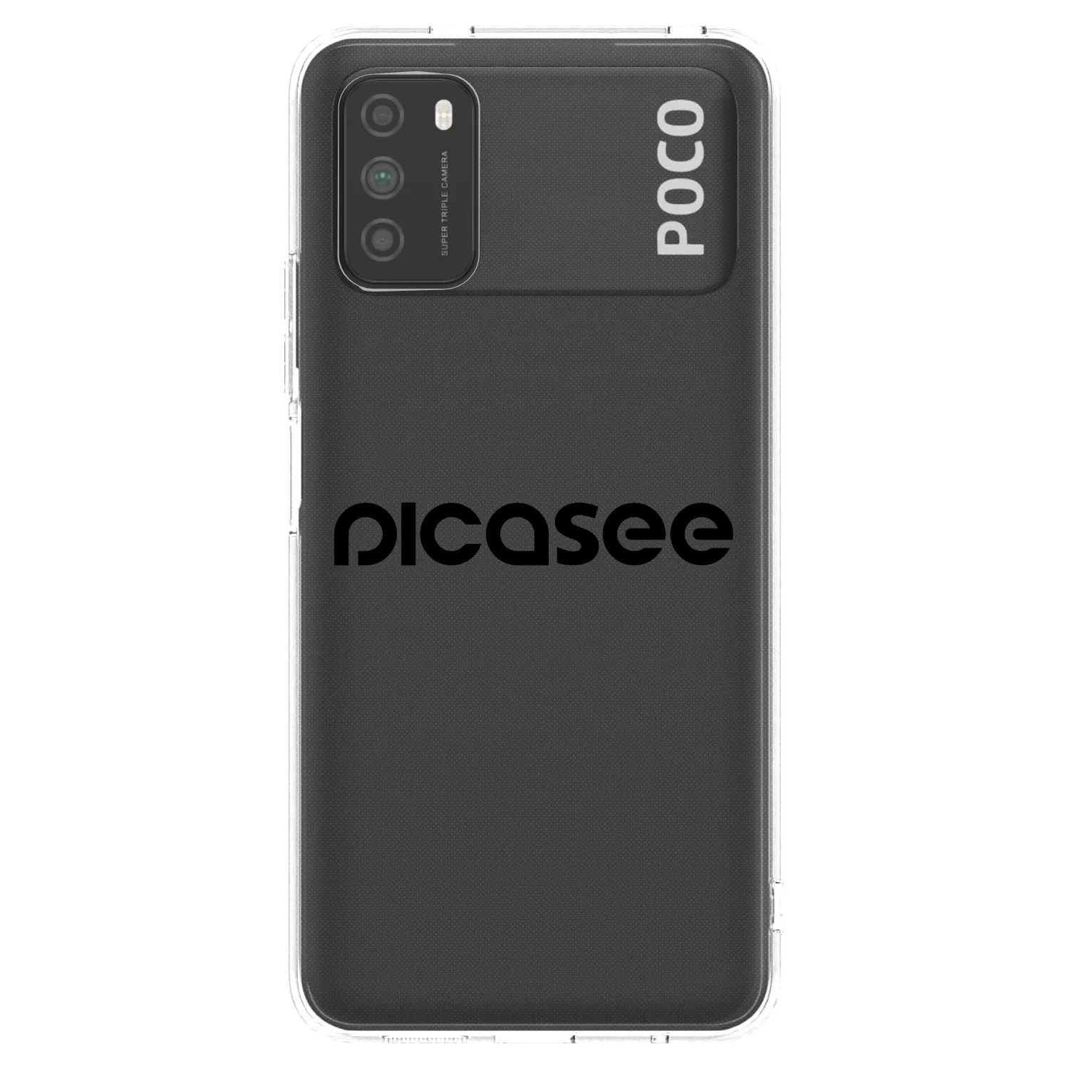 Picasee átlátszó szilikon tok az alábbi mobiltelefonokra Xiaomi Poco M3 - Picasee - new logo - black