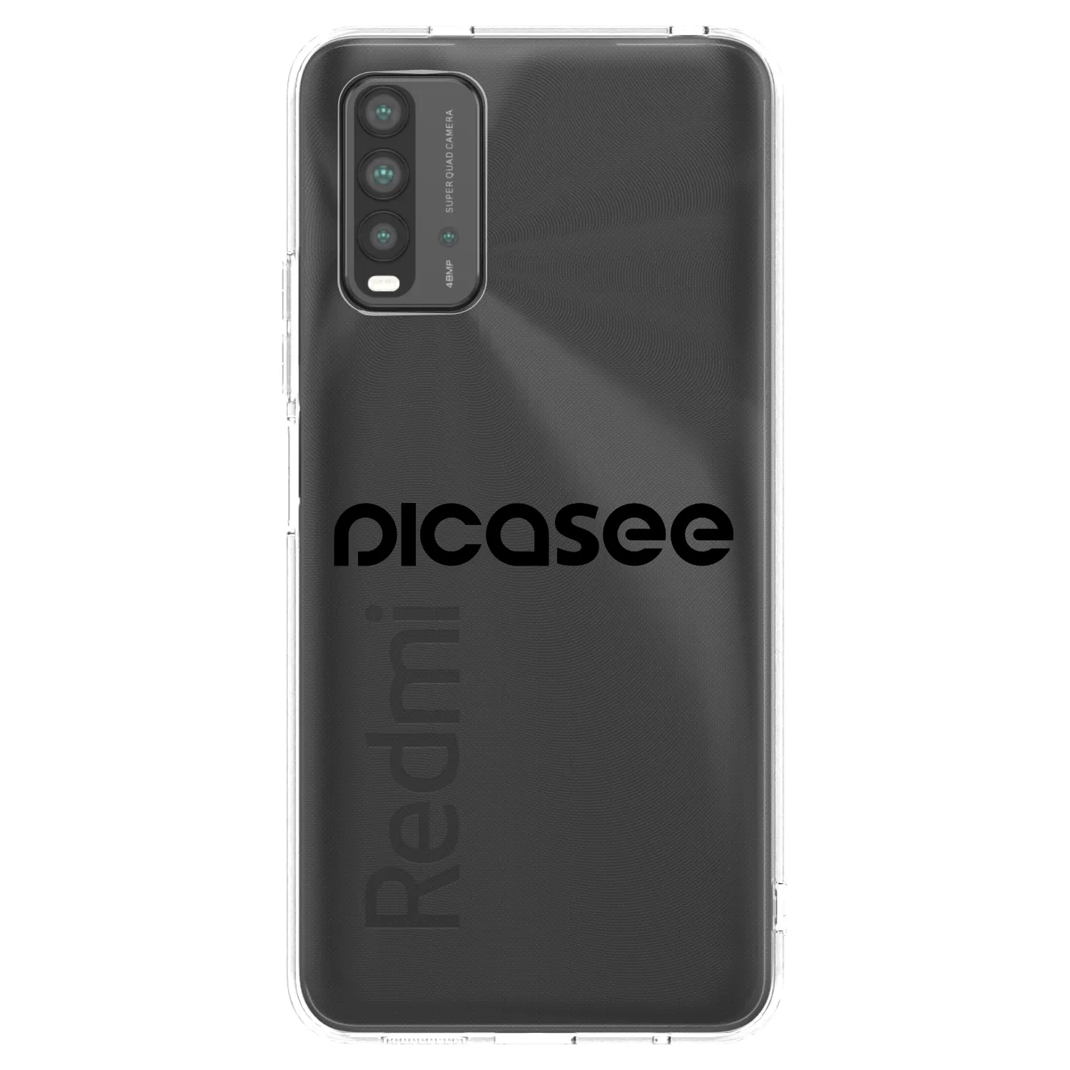 Picasee fekete szilikon tok az alábbi mobiltelefonokra Xiaomi Redmi 9T - Picasee - new logo - black