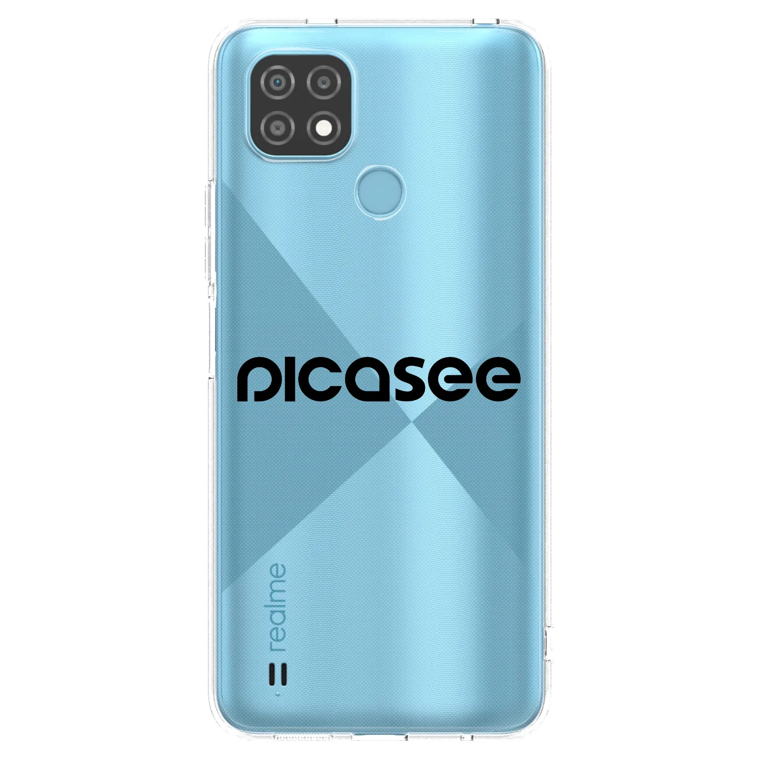 Picasee átlátszó szilikon tok az alábbi mobiltelefonokra Realme C21 - Picasee - new logo - black