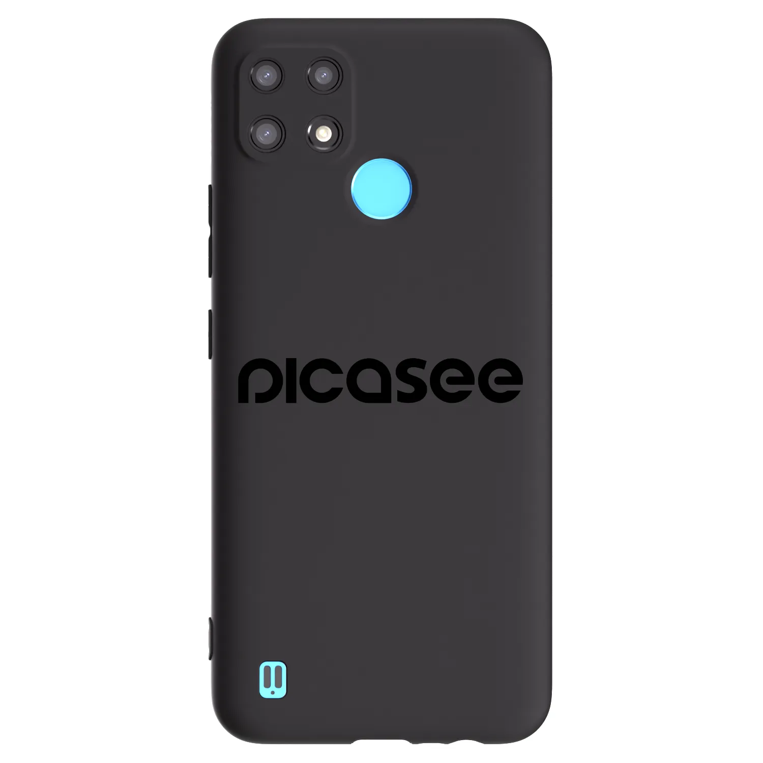 Picasee fekete szilikon tok az alábbi mobiltelefonokra Realme C21 - Picasee - new logo - black