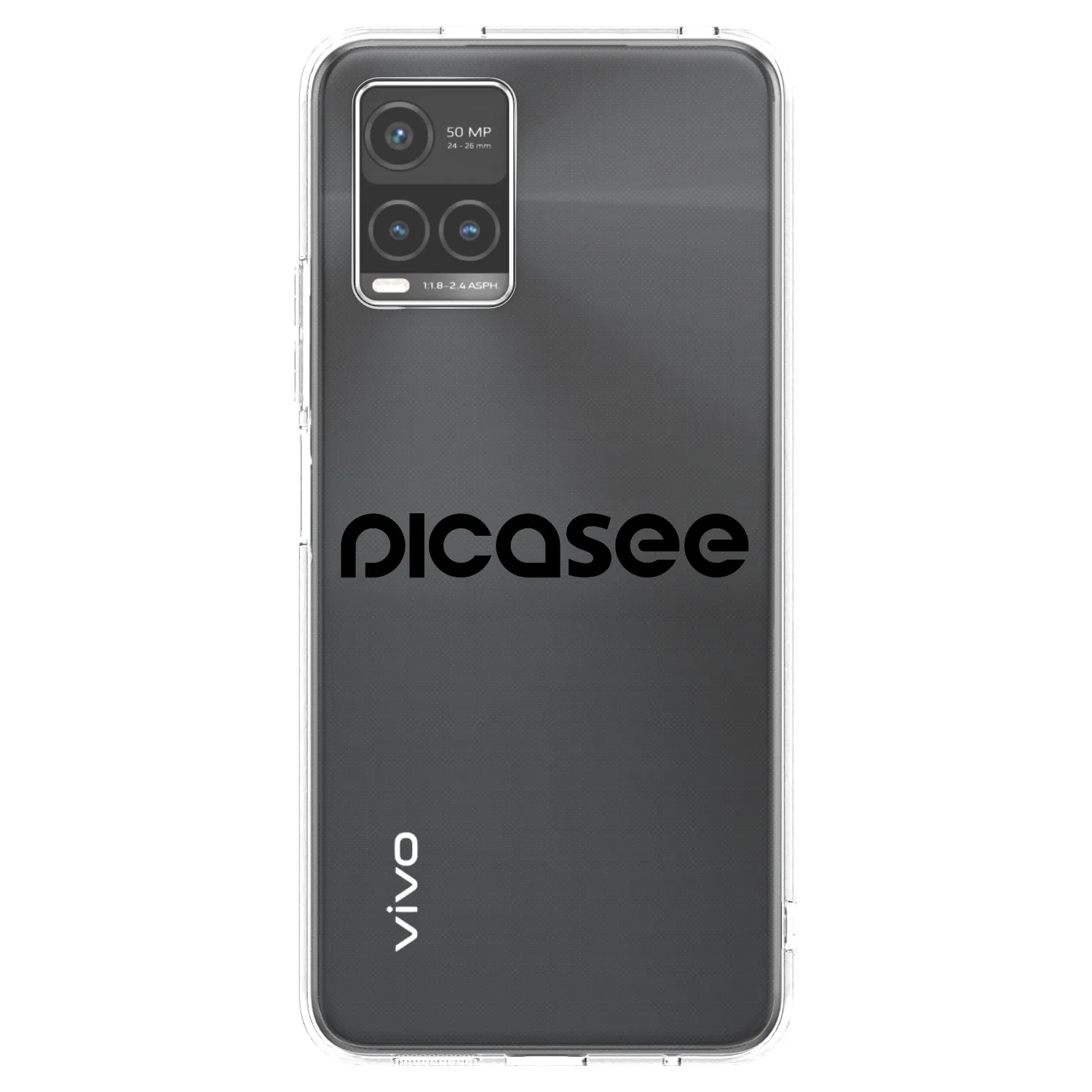 Picasee átlátszó szilikon tok az alábbi mobiltelefonokra Vivo Y33s - Picasee - new logo - black