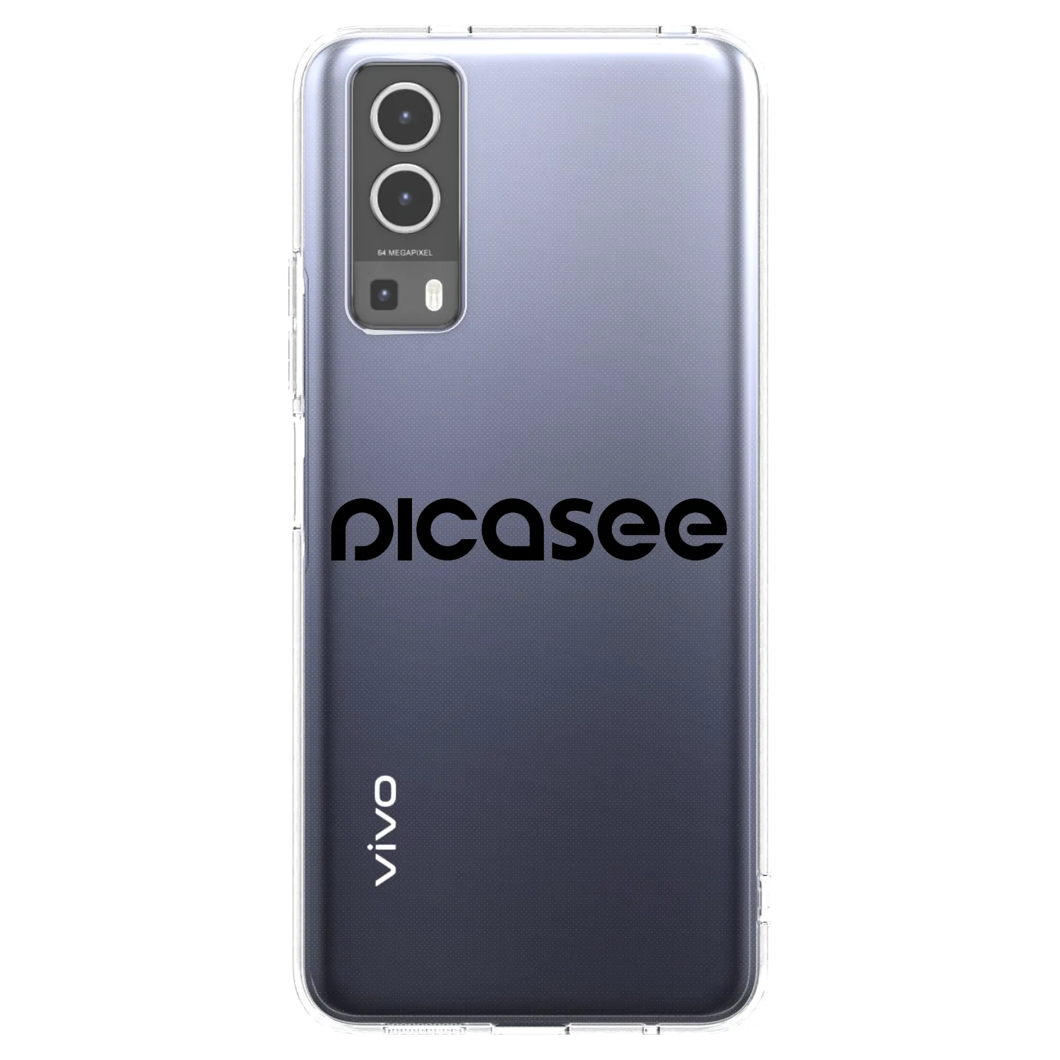Picasee átlátszó szilikon tok az alábbi mobiltelefonokra Vivo Y72 5G - Picasee - new logo - black
