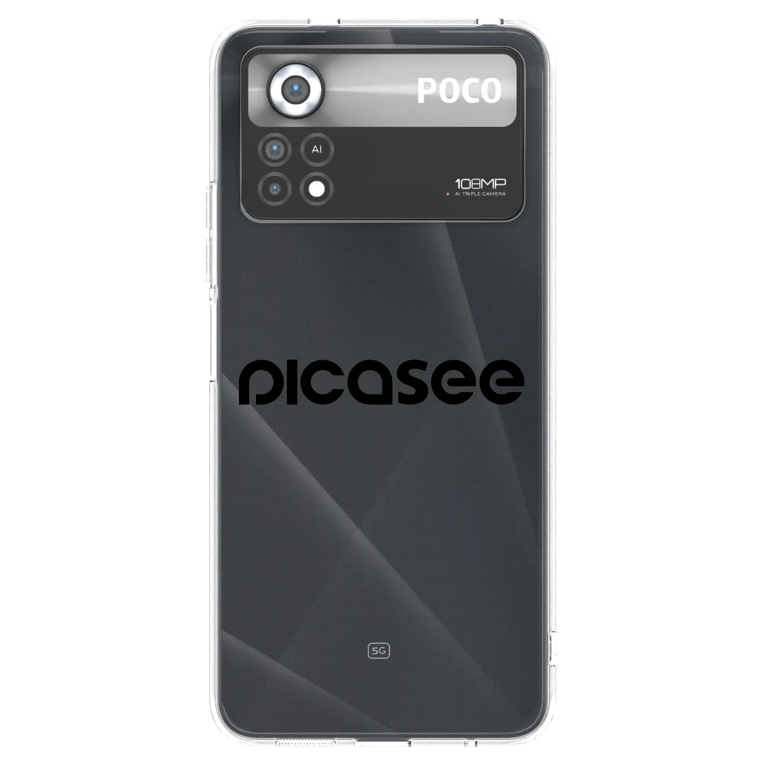 Picasee átlátszó szilikon tok az alábbi mobiltelefonokra Xiaomi Poco X4 Pro 5G - Picasee - new logo - black