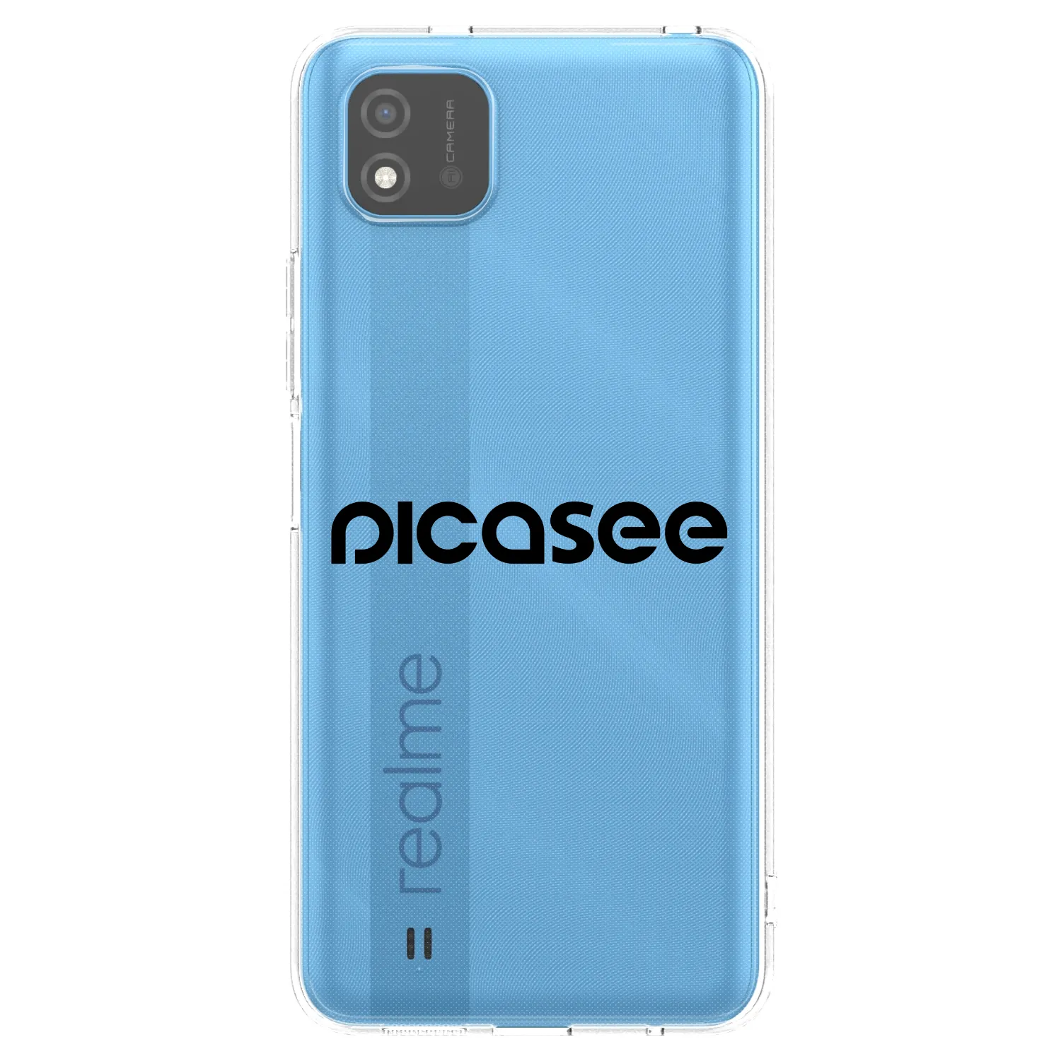 Picasee átlátszó szilikon tok az alábbi mobiltelefonokra Realme C11 (2021) - Picasee - new logo - black